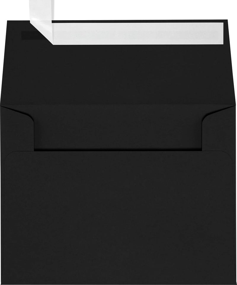 LUXPaper A2 Invitation Envelopes | Peel & Press | 4 3/8" x 5 3/4" | Midnight Black | 80lb. Text | 50 Qty - Image 1