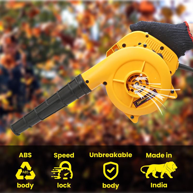 TOMAHAWK® Electric Blower – Professional Air Blower – 16500rpm 600W Air Blower Machine (Yellow, 1.8m Cord - Variable Speed - Copper Armature) - Image 2