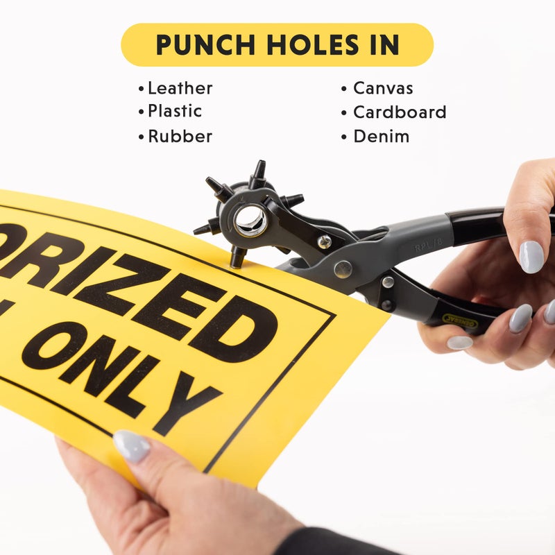 General Tools General Tools Leather Hole Punch Tool - 6 Multi-Hole Sizes for Leather, Rubber, & Plastic - Hobbies & Crafts 8.5 inches  - Image 4
