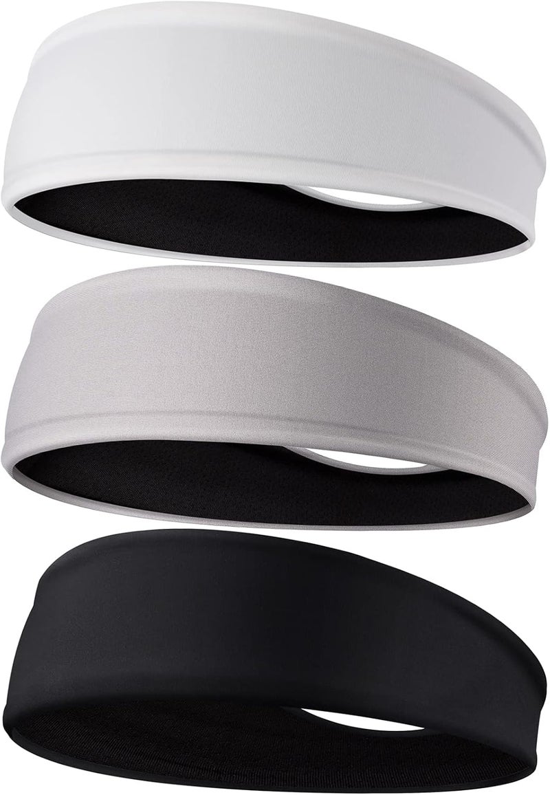 Braylin Men's Headbands, 3-Pack Head Band for Men, Sport Sweatbands for Running Fitness Yoga Cycling, Sweat Wicking Non Slip - Image 1