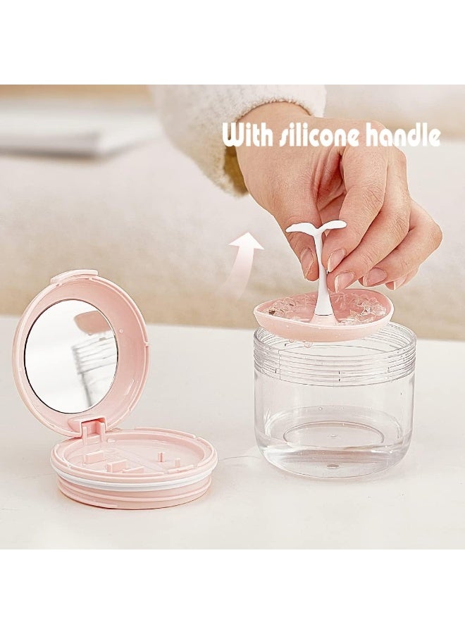 Holder Case, Denture Bath Box with Strainer Basket, Mouth Cover Cover, Brace Cleaning Cup, Cute Denture Holder Storage Soak Container for Cleaning, pink, 3.1 tum, comtemporary - Image 2