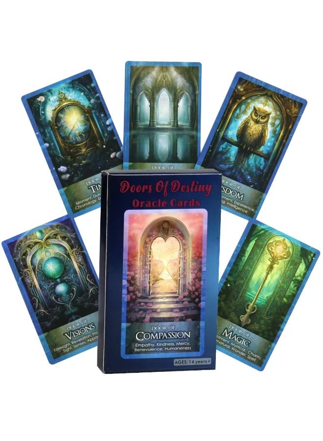 NIBEMINENT Fate Gate Divination Card Set - 32 Cards Cartoon-style Divination Set (Inspired by Tarot Cards) 10.3 * 6 cm - Image 1