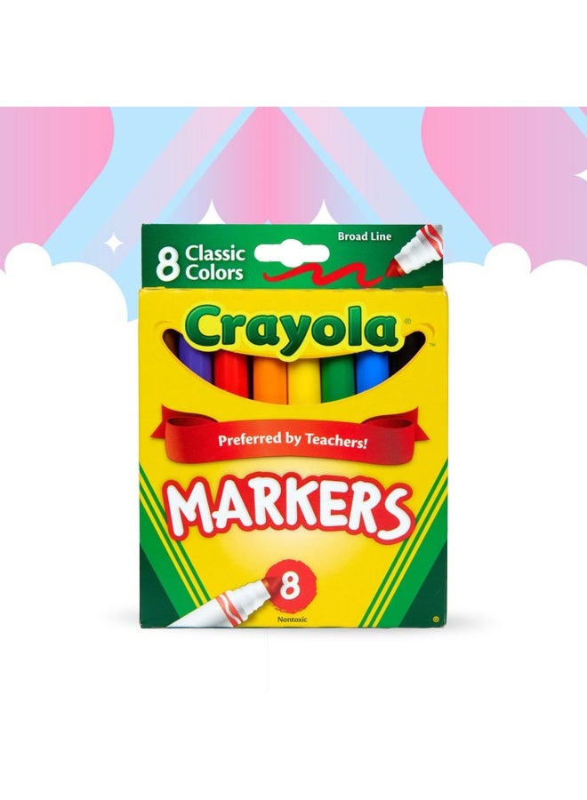 Crayola علامات كلاسيكية 8 خط عريض - Image 3