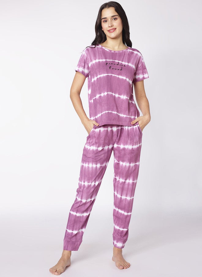 beebelle Women Tie-Dye Pure Cotton Night Suit - Image 1