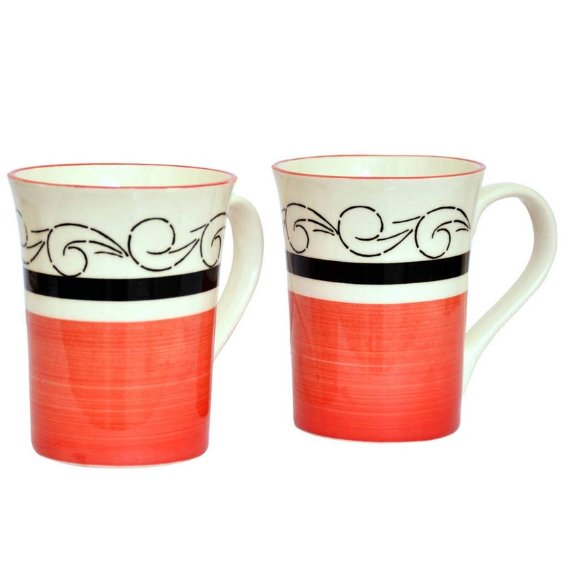 Kittens KITTENS Ceramic Coffee Mug Set of 2 Made with Food Grade Material Handcrafted and Handpainted Design Mugs for Daily Uses 300ml Red Color - Image 2