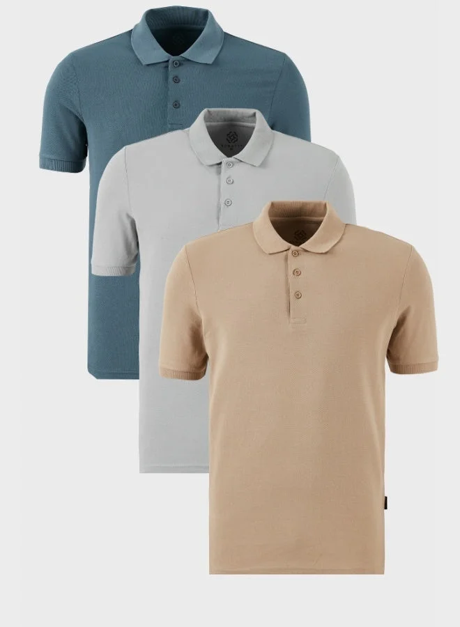 بوراتي تيشيرت رجالي بولو قطن من بوراتي عبوة من  قطع