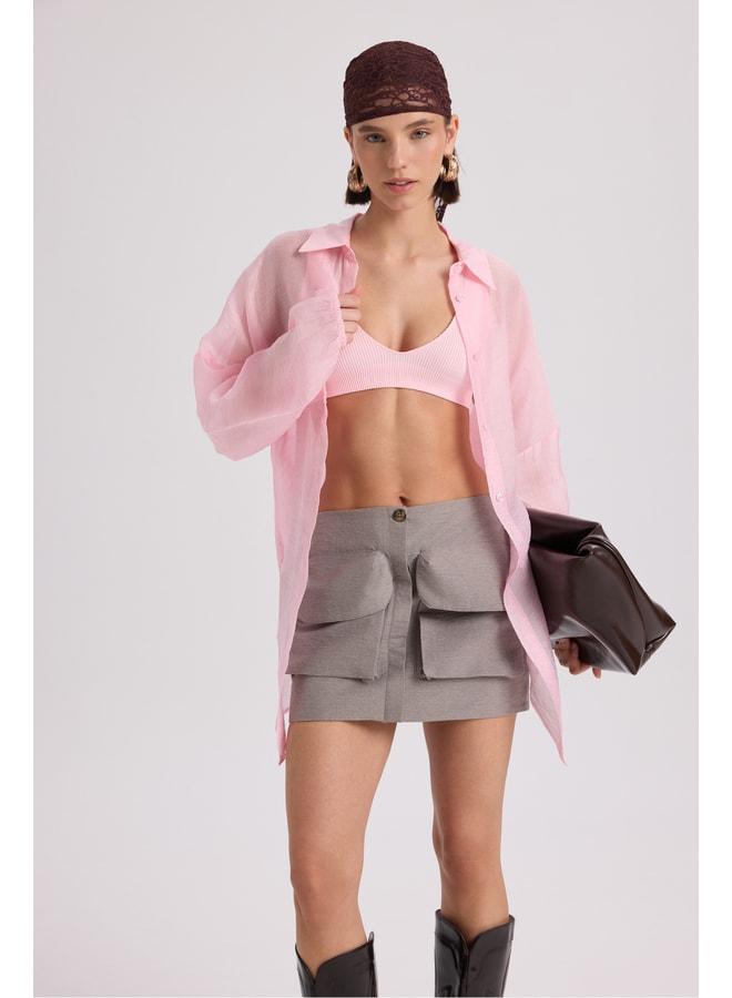 MAI STUDIOS CO. Berry Gray Mini Skirt - Image 1