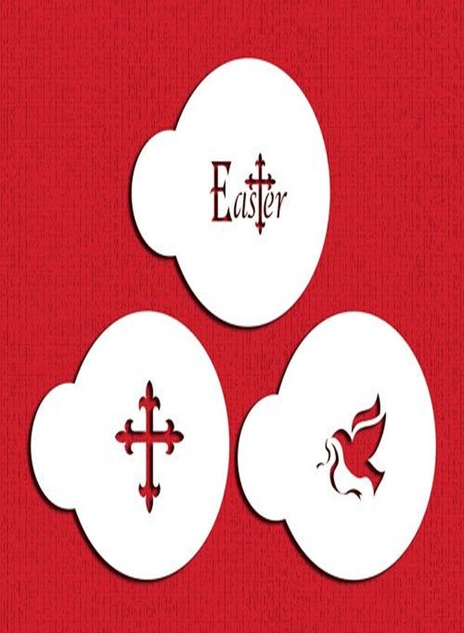 Designer Stencils Easter Cupcake and Cookie Stencils (Small), (Dove, Cross, Easter), Beige/semi-transparent - Image 2