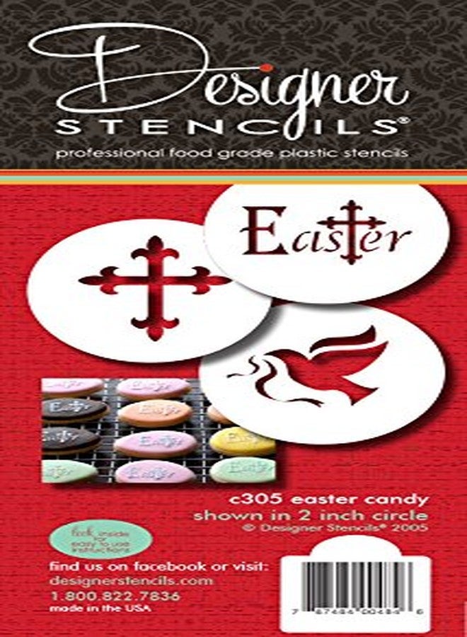 Designer Stencils Easter Cupcake and Cookie Stencils (Small), (Dove, Cross, Easter), Beige/semi-transparent - Image 1