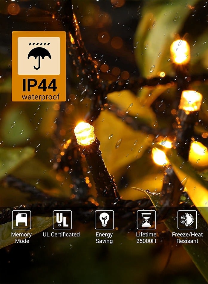 MODI 50 متر أضواء خيوط LED خرافية - 320 LED، أبيض دافئ، 8 أوضاع، أضواء ستارة خارجية مقاومة للماء لشجرة عيد الميلاد، ديوالي، رمضان، زينة، منزل، حديقة، شرفة، حفلة، استخدام داخلي وخارجي - Image 4