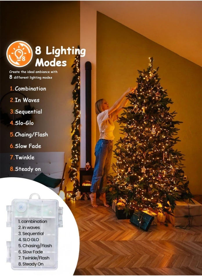 MODI 50 متر أضواء خيوط LED خرافية - 320 LED، أبيض دافئ، 8 أوضاع، أضواء ستارة خارجية مقاومة للماء لشجرة عيد الميلاد، ديوالي، رمضان، زينة، منزل، حديقة، شرفة، حفلة، استخدام داخلي وخارجي - Image 2