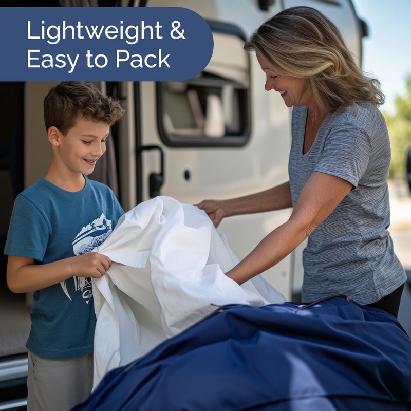 CGK Unlimited RV Short Queen Sheets - RV Short Queen Sheets with Deep Pockets - Designed for RVs  Bunks  Trailers and Campers - RV Mattress Sheets  Easy-Fit RV Queen Sheets - RV Short Queen Bed Sheets Set - White  - Image 5