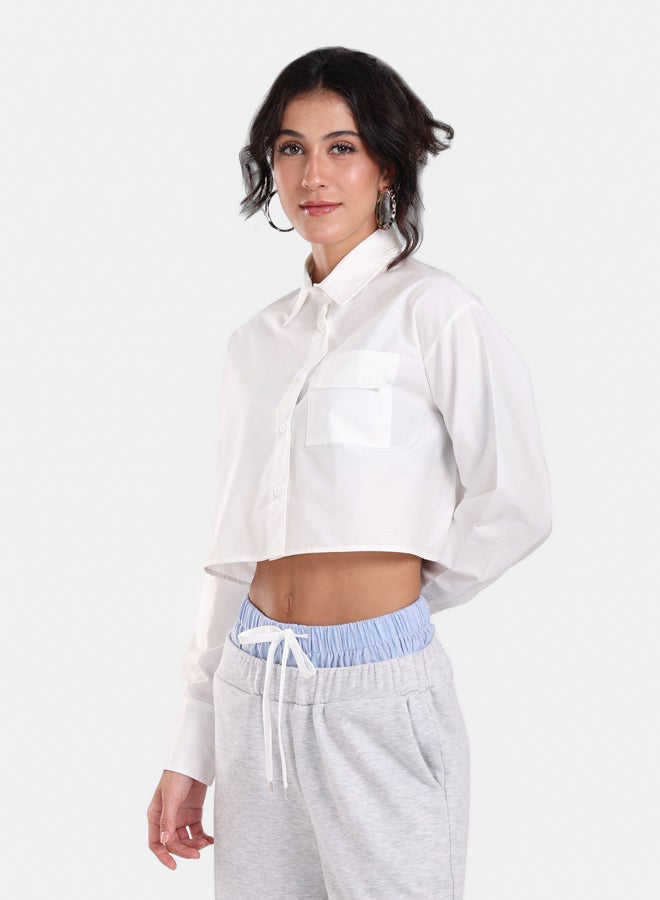 Clue Cropped Viscose Shirt - Image 2
