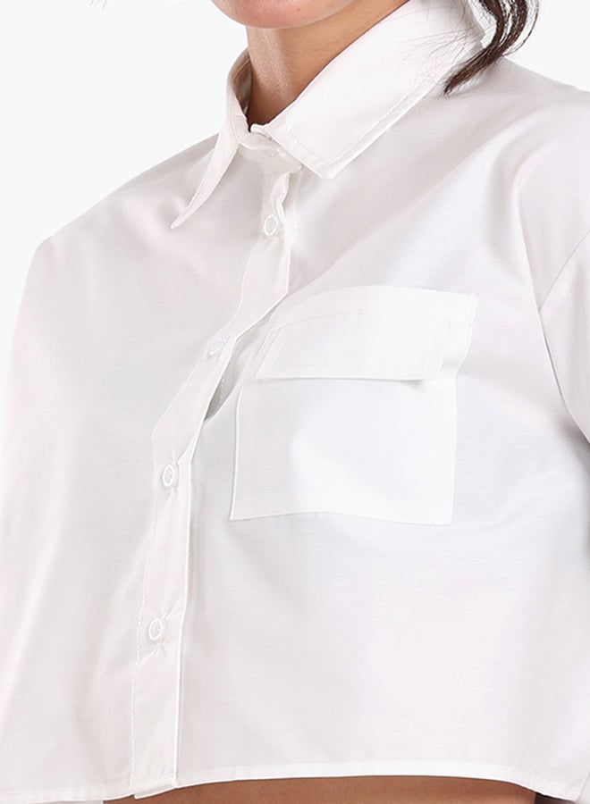 Clue Cropped Viscose Shirt - Image 4
