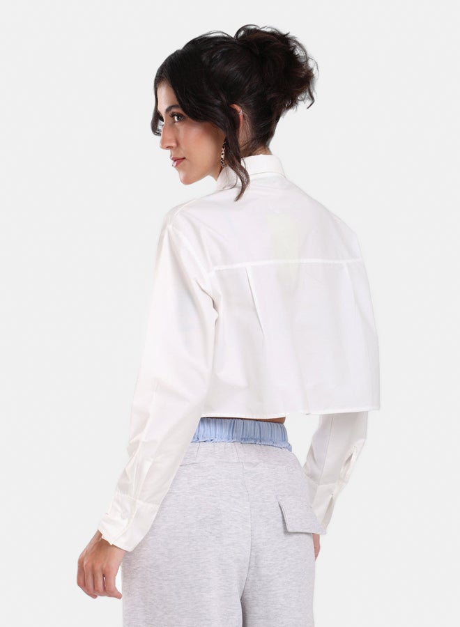 Clue Cropped Viscose Shirt - Image 3