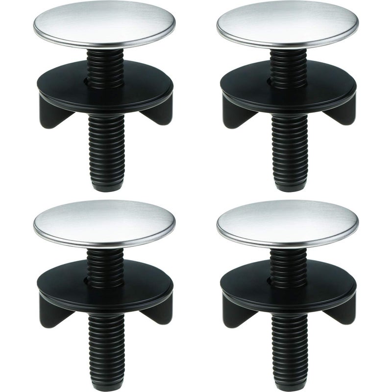 WILLBOND 4 Pieces Kitchen Sink Hole Cover Faucet Cap Kitchen Sink Tap Hole Plate Stopper Cover Blanking Metal PlugBlackStainless Steel