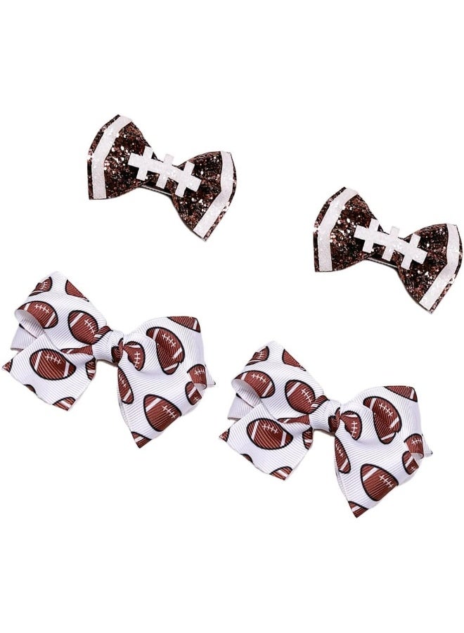 BBTDIN Football Hair Bow Clip Baby Girls Football Hair Barrettes Pin Football Bowknot Hairpin BBG63 (B3) - Image 1