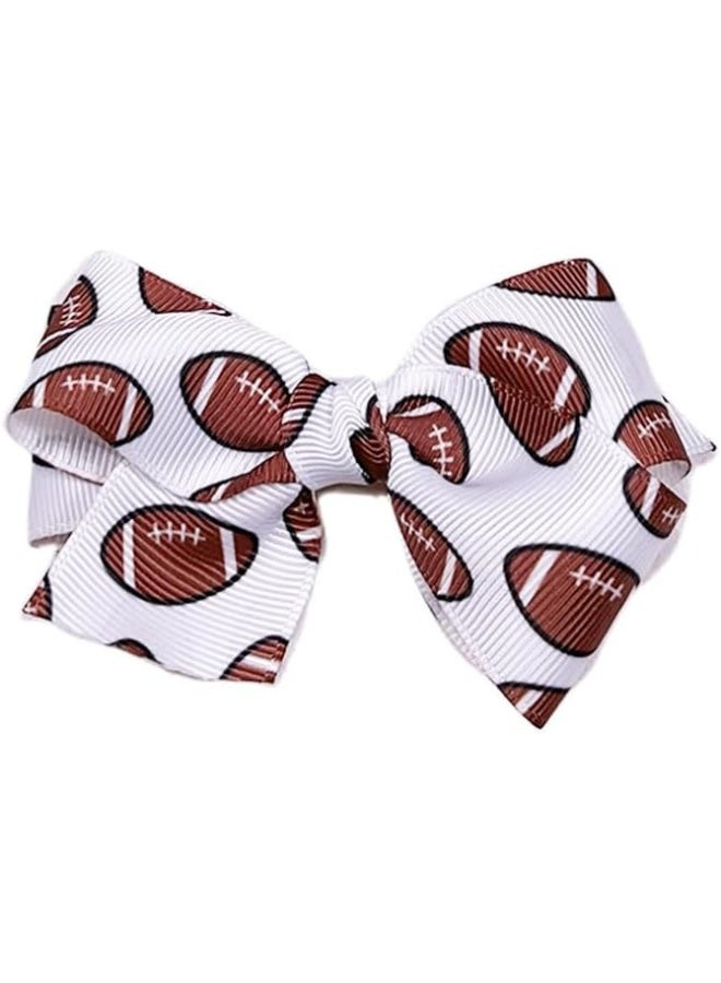 BBTDIN Football Hair Bow Clip Baby Girls Football Hair Barrettes Pin Football Bowknot Hairpin BBG63 (B3) - Image 4