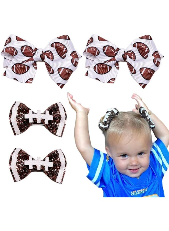 BBTDIN Football Hair Bow Clip Baby Girls Football Hair Barrettes Pin Football Bowknot Hairpin BBG63 (B3) - Image 2