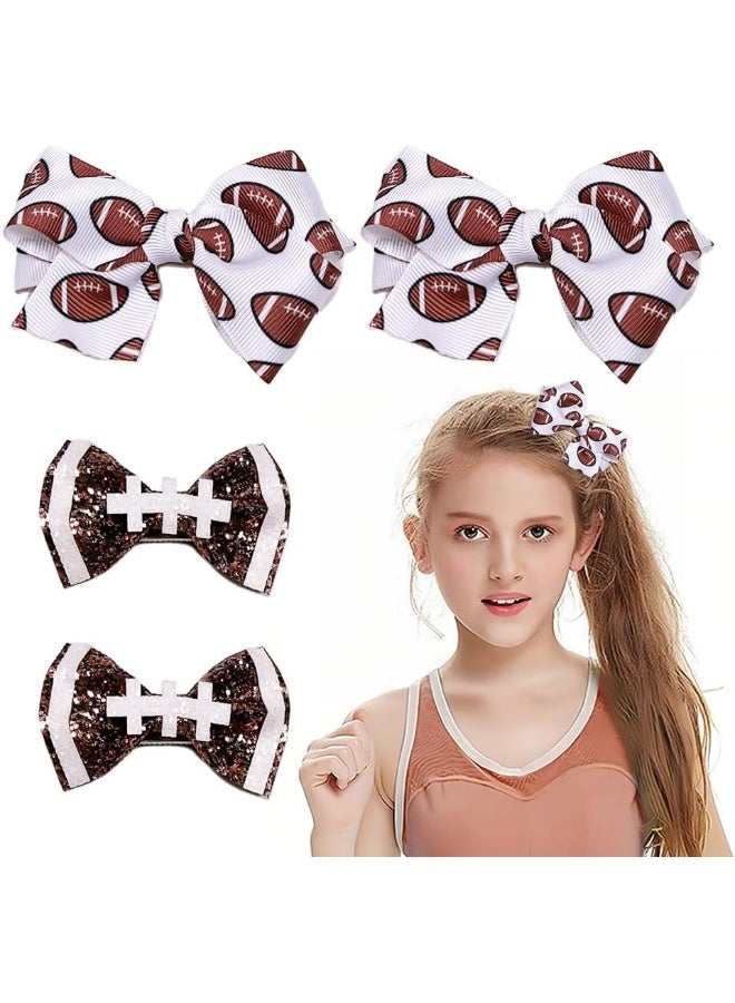 BBTDIN Football Hair Bow Clip Baby Girls Football Hair Barrettes Pin Football Bowknot Hairpin BBG63 (B3) - Image 5