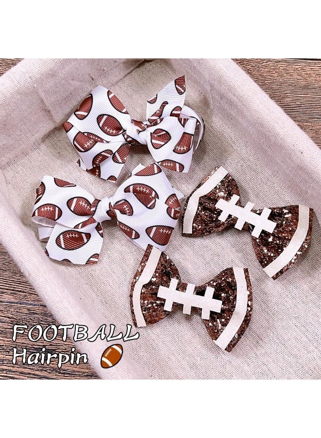 BBTDIN Football Hair Bow Clip Baby Girls Football Hair Barrettes Pin Football Bowknot Hairpin BBG63 (B3) - Image 3