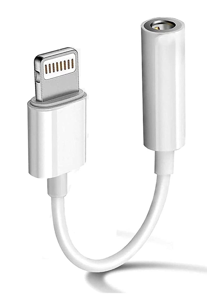 SENBON محول جاك سماعات الأذن 3.5 مم إلى لايتنينغ | كابل AUX، محول منفذ لهاتف آيفون 14، 13، 12، 11، X، XS، 8، 7، 6S، SE، آيبود، آيباد | موصل سماعات الرأس ونظام الصوت في السيارة | أبيض - Image 1