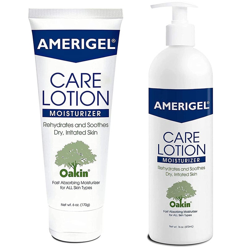 AMERIGEL Care Lotion Bundle Hypoallergenic Moisturizer 6 oz Rehydrates Soothes Dry Skin Care Lotion for Diabetic Skin Care 16 oz Soothes Irritated Skin