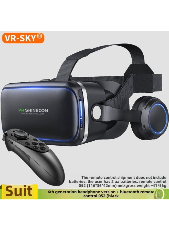 Smart Virtual Reality VR Glasses Headset With Built-In Earphones 3D Glasses For Children Adults Fashion Business And Masses-Color:6 Generation Headset Version 052 Remote Control - Image 1