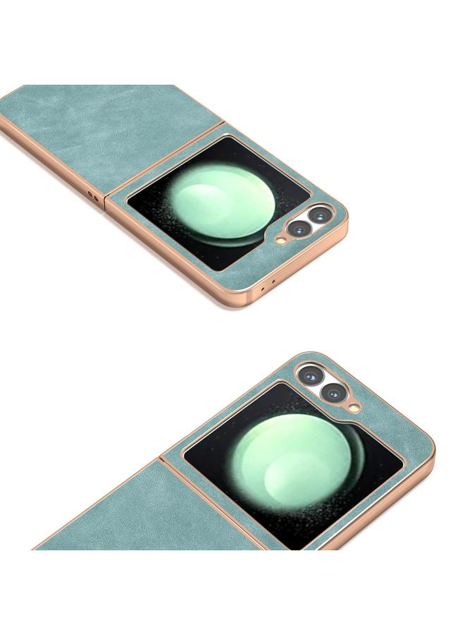 S-TOP Case For Samsung Galaxy Z Flip6 Electroplated Frame PU Leather Full Coverage Phone Case - Image 3