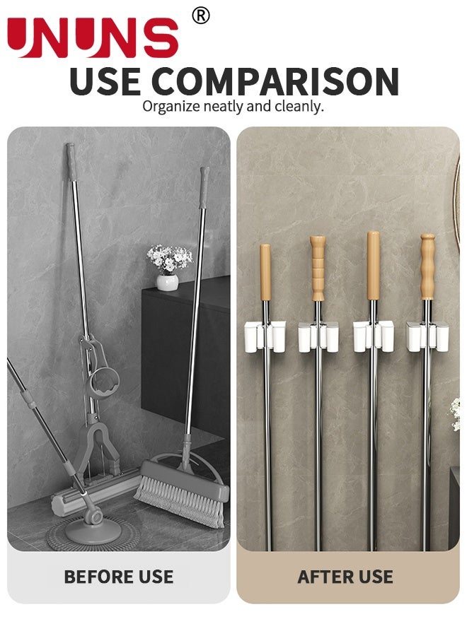UNUNS 1pcs Broom Holder,Wall Mounted Mop and Broom Holder,Broom Hanger Wall Mounted Rack,Storage Rack for Kitchen Bathroom Garden Tool Organizer - Image 3