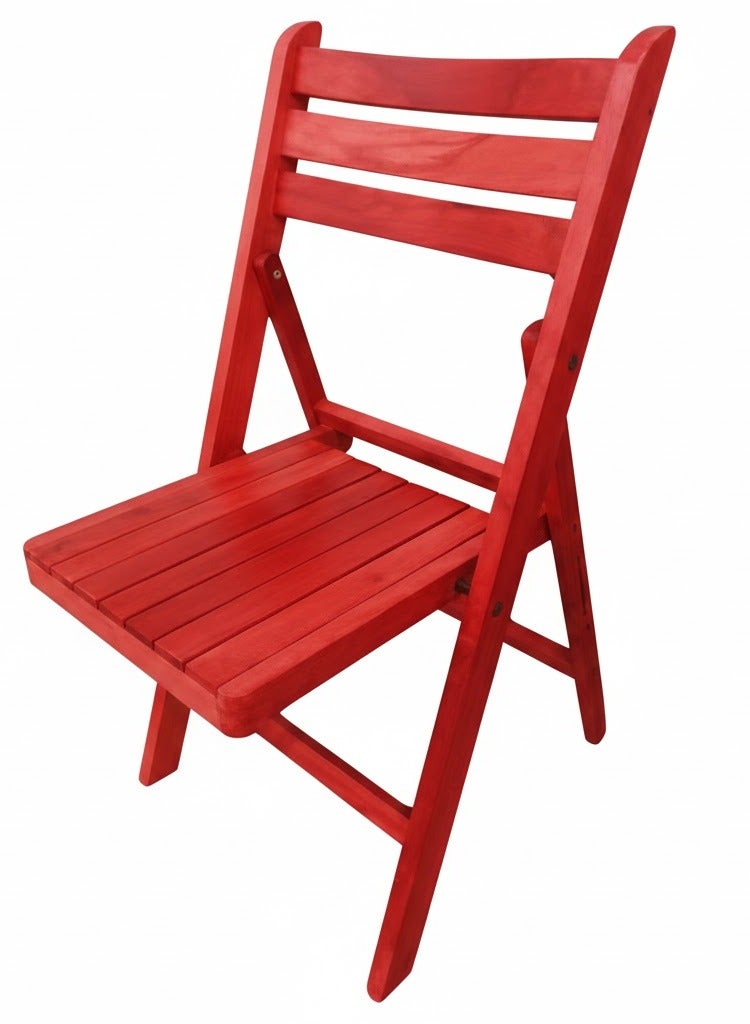 A lightweight Foldable Wooden Chair that's easy to store suitable for the kitchen home gardens red color