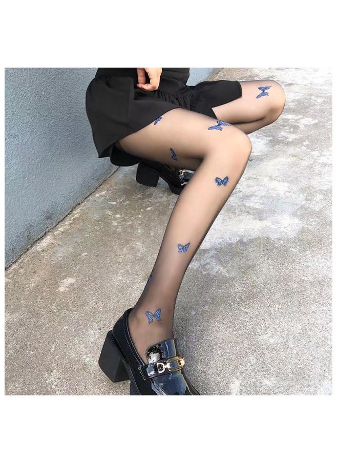 Remy Belle - 2 Pack Women's Butterfly Patterned Tights Stockings Pantyhose Stockings Leggings - Image 1