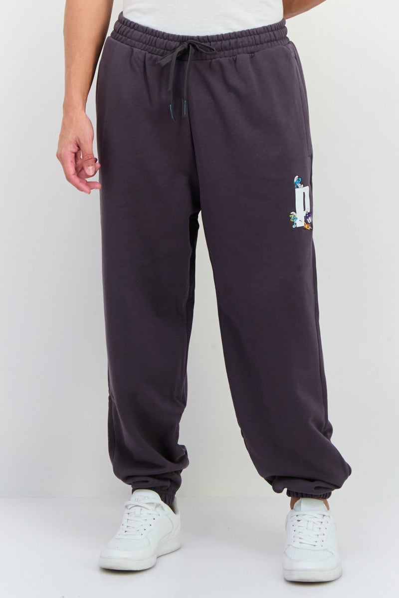 PUMA Puma x The Smurfs Men Sportswear Fit Drawstring Outdoor Sweatpants, Dark Grey - Image 4