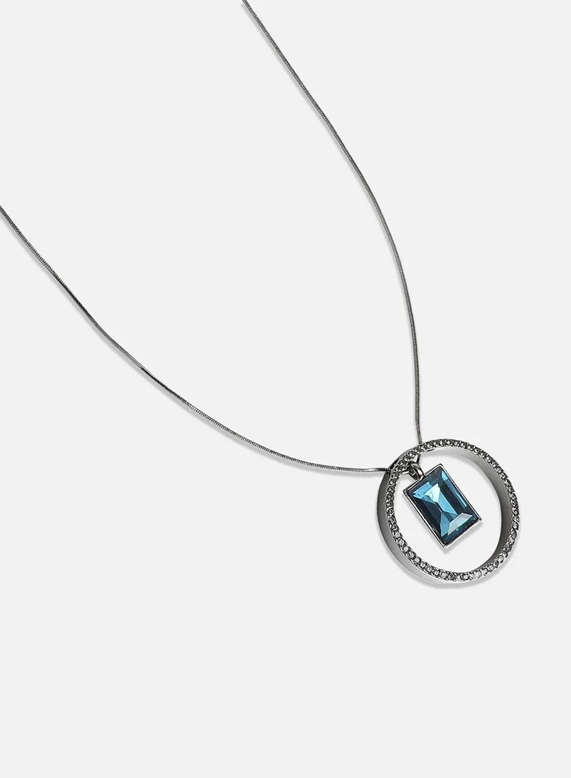 SOHI Gemstone Gaze Artificial Pendant Necklace Jewellery