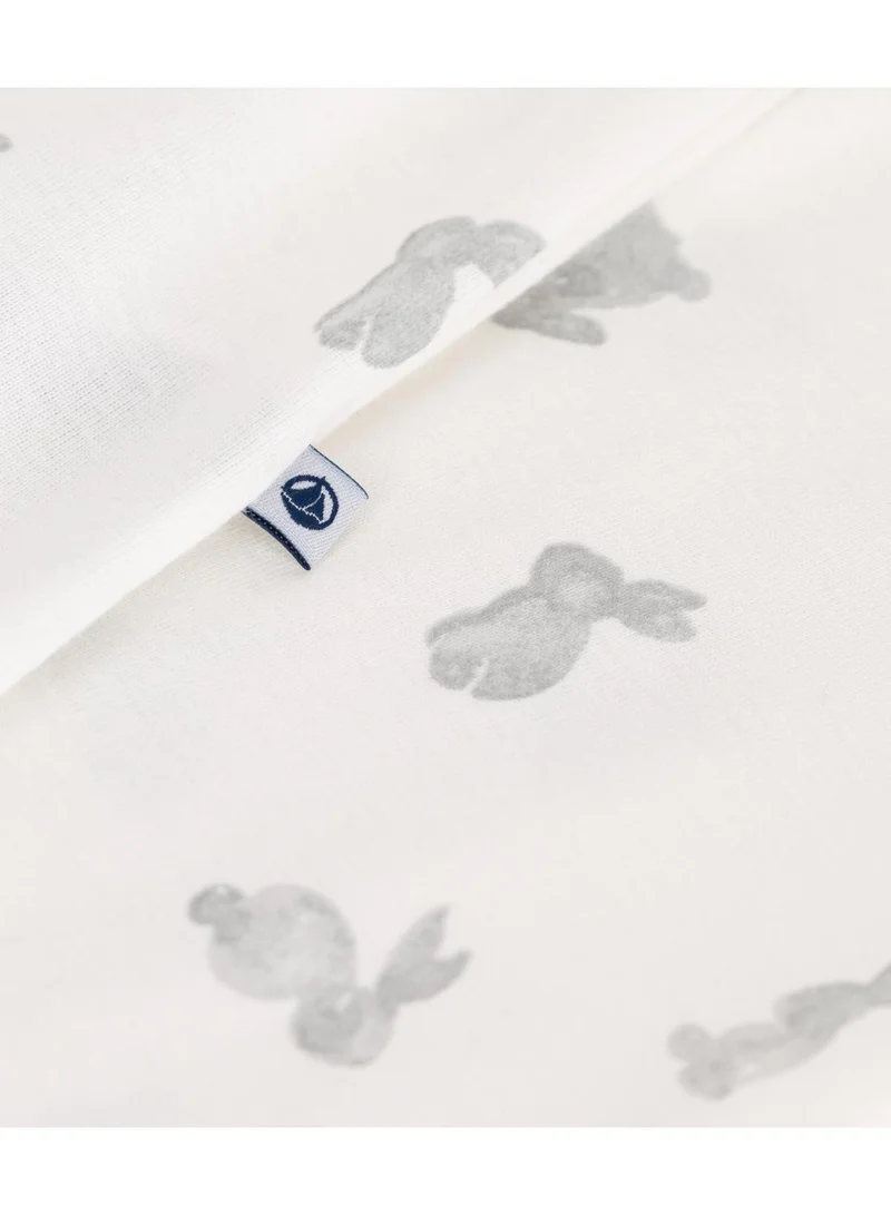Petit Bateau Babies' footless rabbit print cotton pyjama suit