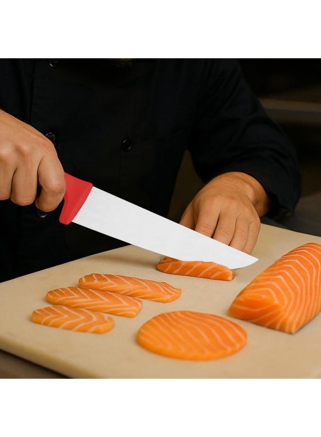 TRAMONTINA Professional Meat Knife – 8-Inch Stainless Steel Blade with Red Textured Polypropylene Handle – Durable & Versatile - Image 3