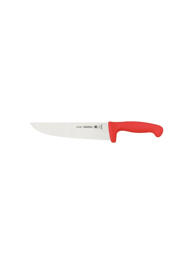 TRAMONTINA Professional Meat Knife – 8-Inch Stainless Steel Blade with Red Textured Polypropylene Handle – Durable & Versatile - Image 1