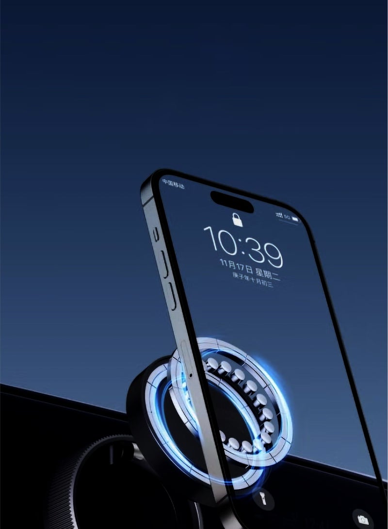 Concretization Magnetic Car Phone Holder,with Foldable Stand, Suction Cup Mount Made of Zinc Alloy, Multi-Angle Rotation, Includes Mirror Stickers, Magnetic Sheets, Hex Wrench, and Foldable Bracket for Easy Instal - Image 5