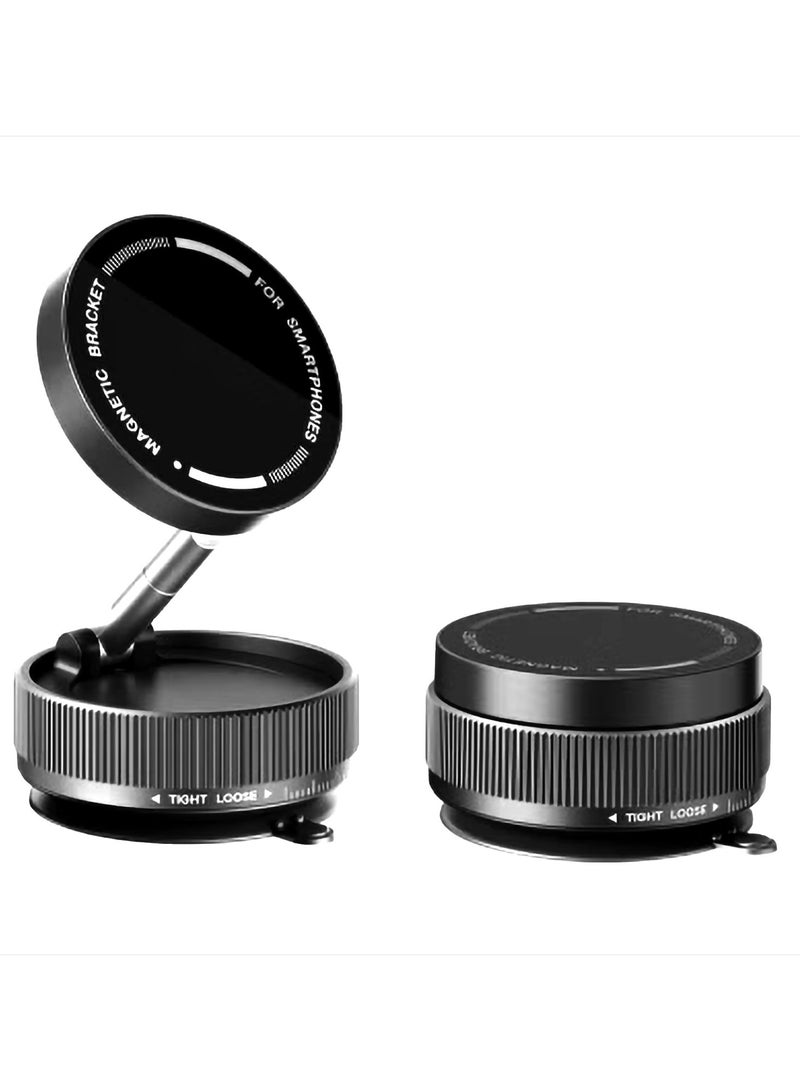 Concretization Magnetic Car Phone Holder,with Foldable Stand, Suction Cup Mount Made of Zinc Alloy, Multi-Angle Rotation, Includes Mirror Stickers, Magnetic Sheets, Hex Wrench, and Foldable Bracket for Easy Instal - Image 3