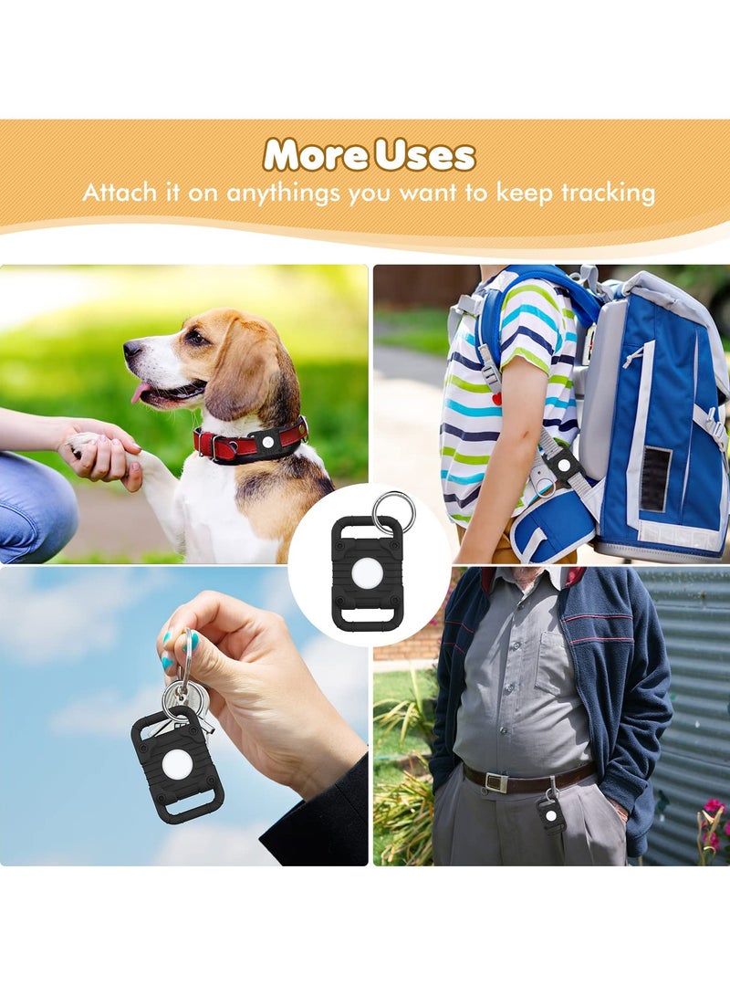 Airtag Dog Collar Holder, 2 PCS Silicone Apple Airtag Holder for Cat Dog Collar, Waterproof Protective Air Tag Holder Case,Soft Silicone Case Lightweight Anti Scratch Anti Lost (Black u0026 Green) - Image 4