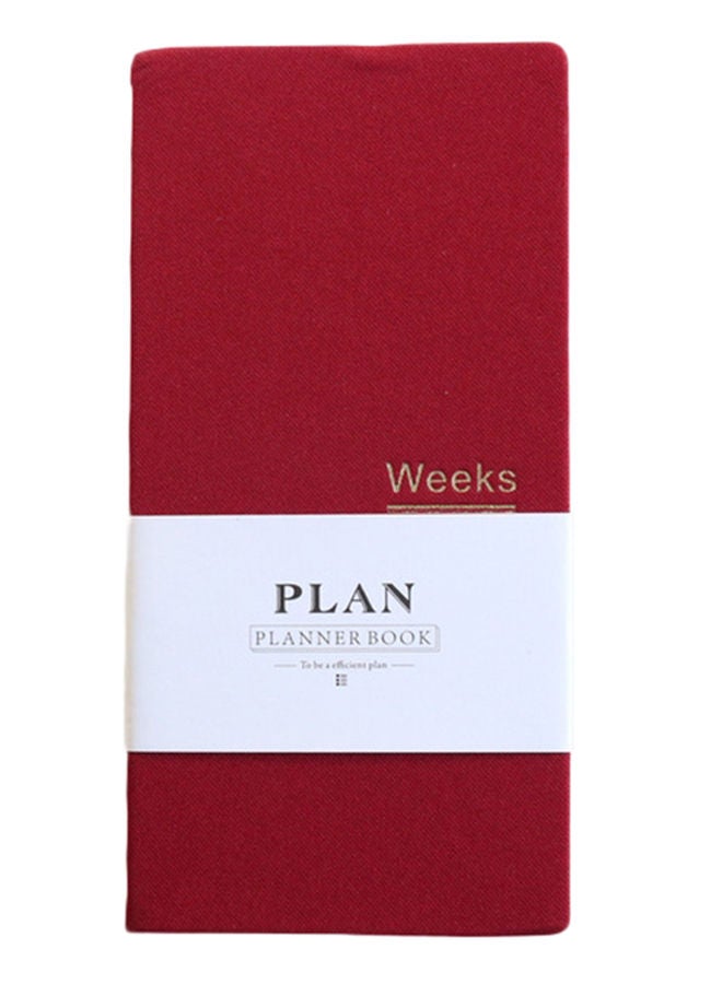 NIBEMINENT Classic Hardcover Office School Weekly Planner Notebook Red