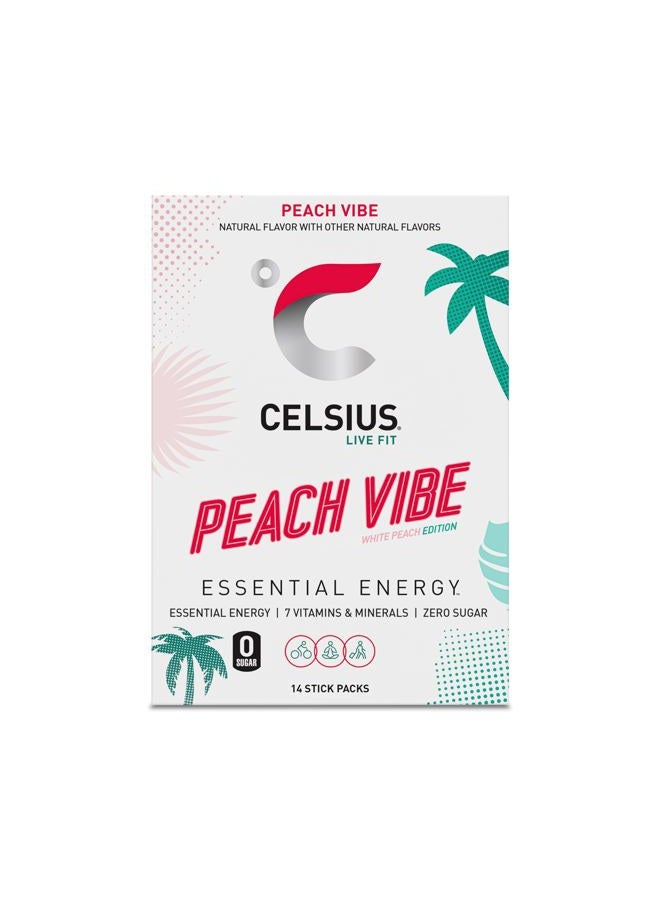 CELSIUS On The Go PEACH VIBE, Sugar Free Energy Drink Mix (14 Sticks per Pack) - Image 5
