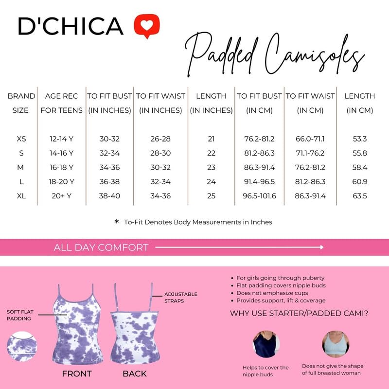 DChica Essentials Sleeveless Undershirts Padded Cami Vest with Adjustable Straps Cotton Camisole Tank Top/Innerwear for Girls (Pack of 1) Solid Colors - Image 2