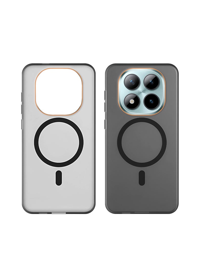 Wtech Xiaomi Redmi Note 15 Pro+ 5G 2025 Hybrid Translucent Magsafe with Magnetic Charging Raised Camera Lips Elegant Look Case Cover (MCMPMN) - Black - Image 2