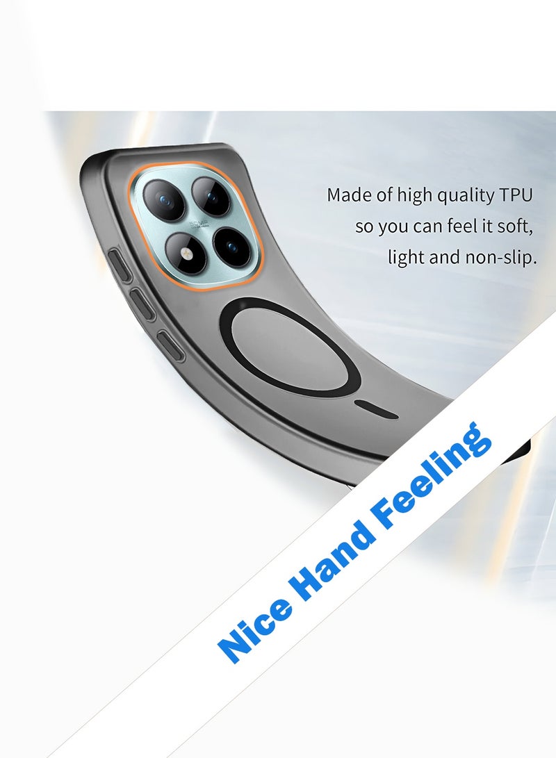 Wtech Xiaomi Redmi Note 15 Pro+ 5G 2025 Hybrid Translucent Magsafe with Magnetic Charging Raised Camera Lips Elegant Look Case Cover (MCMPMN) - Black - Image 3