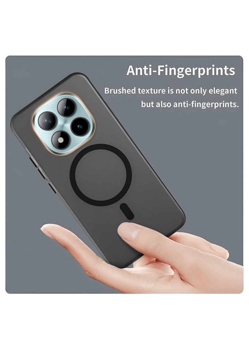 Wtech Xiaomi Redmi Note 15 Pro+ 5G 2025 Hybrid Translucent Magsafe with Magnetic Charging Raised Camera Lips Elegant Look Case Cover (MCMPMN) - Black - Image 4