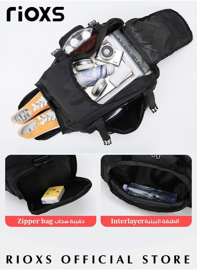 RIOXS Gym Sacks For Men Women,Gym Bag With Shoes Compartment & Wet Pocket,Versatile Duffle Bag,Protable Bag For Travel Sports Fitness Yoga,Sports Holdall Backpack  - Image 4