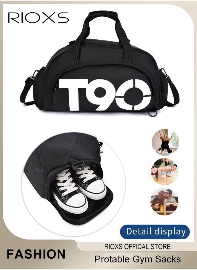 RIOXS Gym Sacks For Men Women,Gym Bag With Shoes Compartment & Wet Pocket,Versatile Duffle Bag,Protable Bag For Travel Sports Fitness Yoga,Sports Holdall Backpack  - Image 1