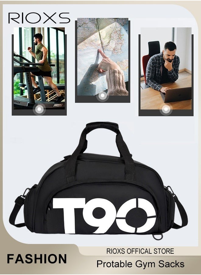 RIOXS Gym Sacks For Men Women,Gym Bag With Shoes Compartment & Wet Pocket,Versatile Duffle Bag,Protable Bag For Travel Sports Fitness Yoga,Sports Holdall Backpack  - Image 2