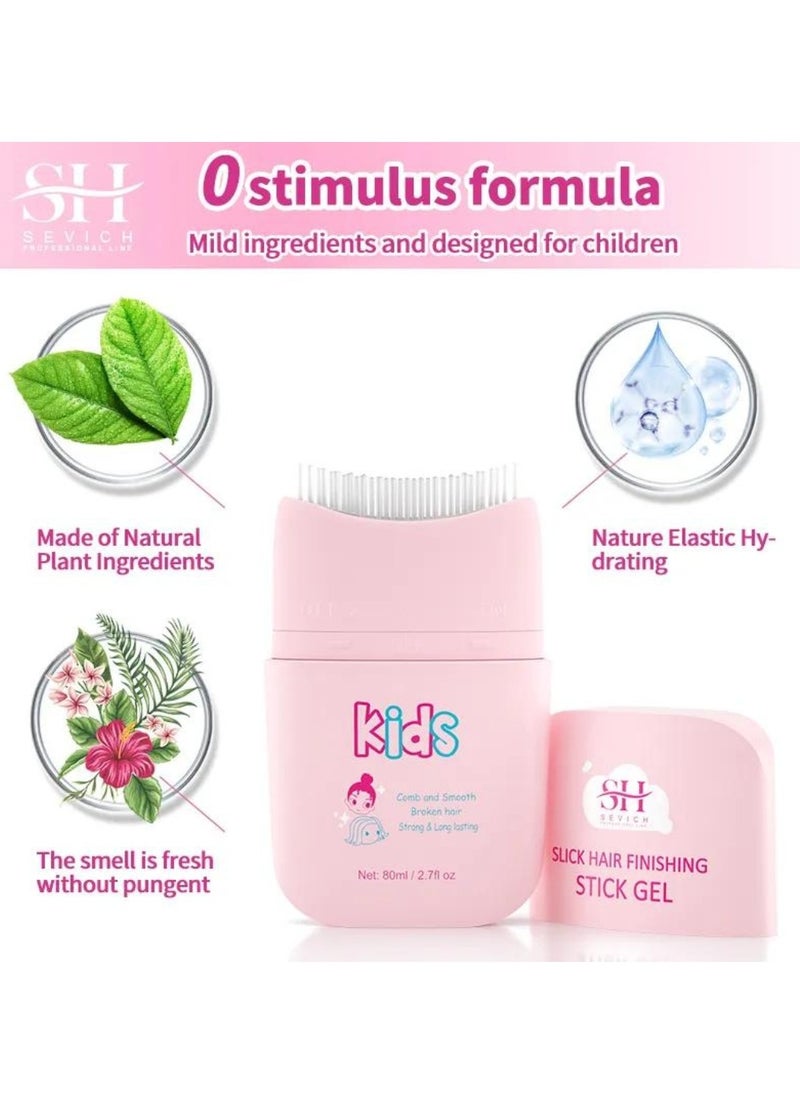 Sevich - 80ml Kids Slick Hair Finishing Stick Gel Children's Hair Wax Stick for Hair Edge Control Hair Finishing Stick Gel with Comb Integration Designed for Kids Natural Ingredients Hair Wax Gel - Image 1